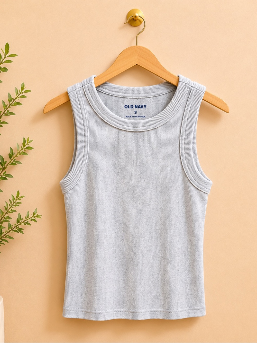 Old Navy Gray Ribbed Tank Top Size Small